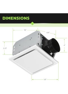Generic Homewerks Worldwide 7140-80 Bathroom Fan Ceiling Mount Exhaust Ventilation, 1.5 Sones, 80 CFM, White  - Image 4