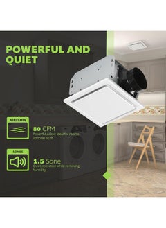 Generic Homewerks Worldwide 7140-80 Bathroom Fan Ceiling Mount Exhaust Ventilation, 1.5 Sones, 80 CFM, White  - Image 3