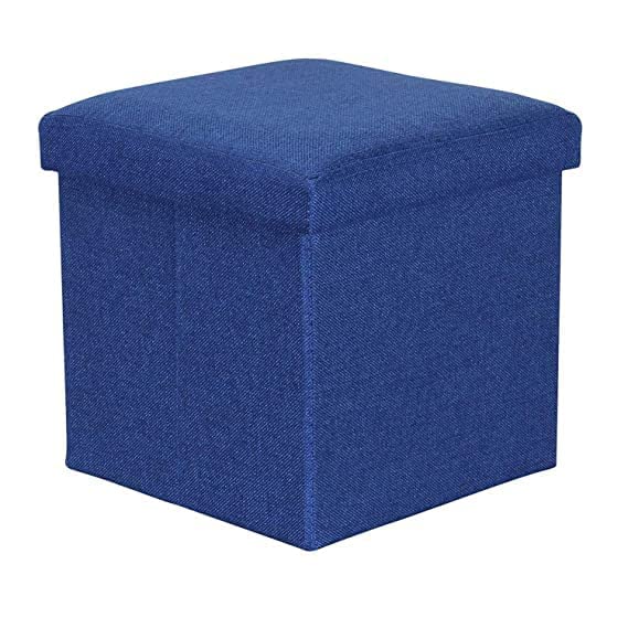 VENTWILLA كرسي تخزين VENTWILLA للجلوس في غرفة المعيشة صندوق تخزين للعب الأطفال باللون الأزرق كرسي قابل للطي 30 × 30 × 30 سم متعدد الألوان - Image 3