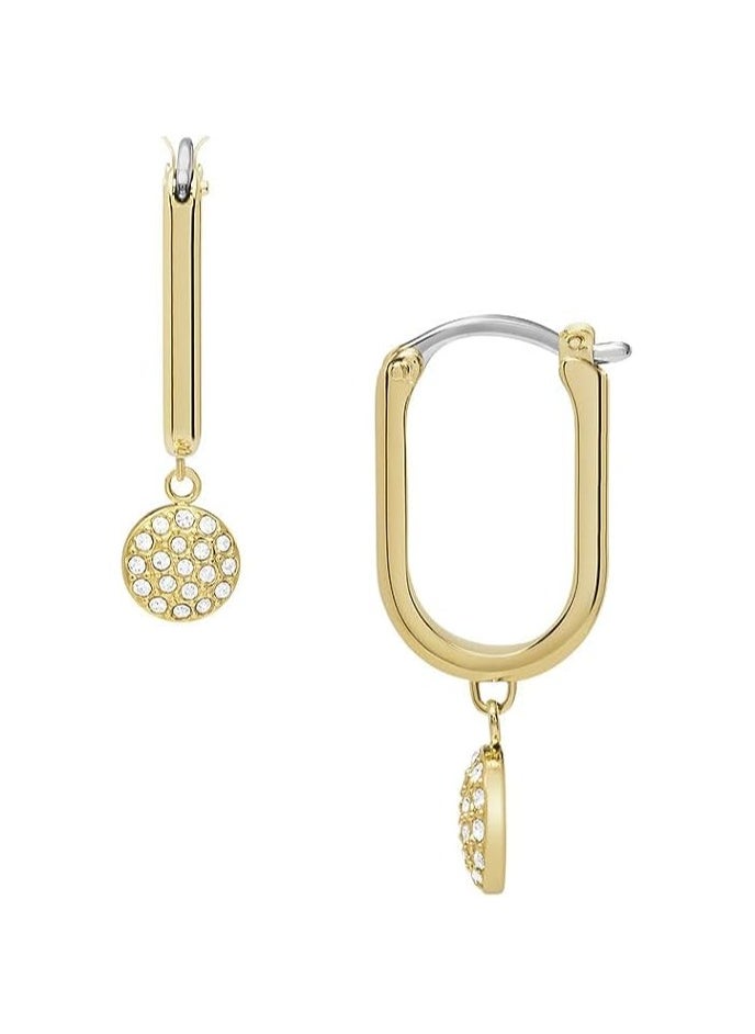FOSSIL - Creole Earrings Sadie Glitz Disc for women stainless steel gold-tone, JF04546710 - Image 1