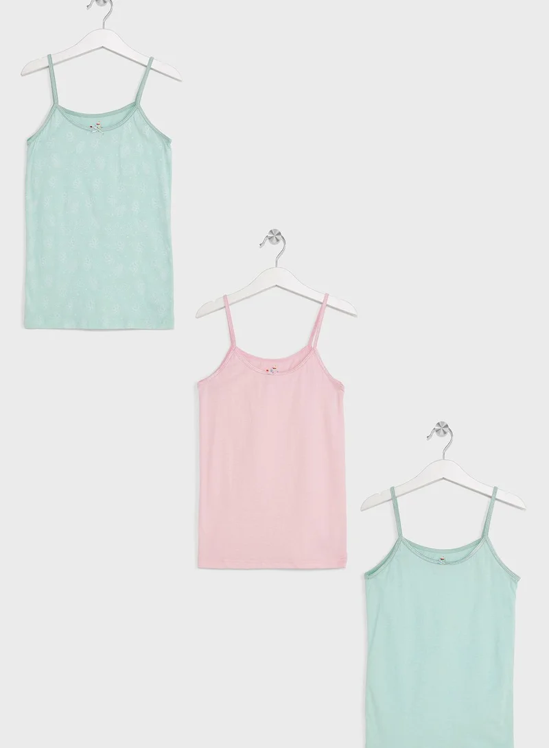 Pinata Pack Of 3 Printed Girls Camisole