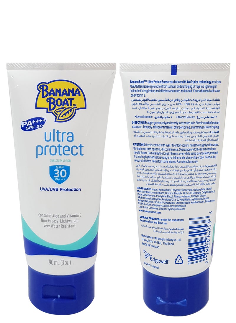 BANANA BOAT Ultra Protect Sunscreen Lotion Aloe-Vera SPF30 90ml - Image 4