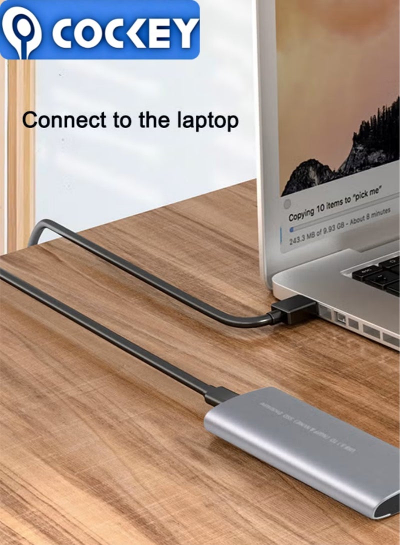 كوكي M.2 NVME/NGFF ملحق بروتوكول مزدوج مهايئ SSD 10Gbps USB C 3.1 أدوات خالية من الحالة الصلبة لمحرك أقراص NVMe يدعم مفاتيح M و B&M والحجم 2230/242/2260/2280 SSDs. - Image 3