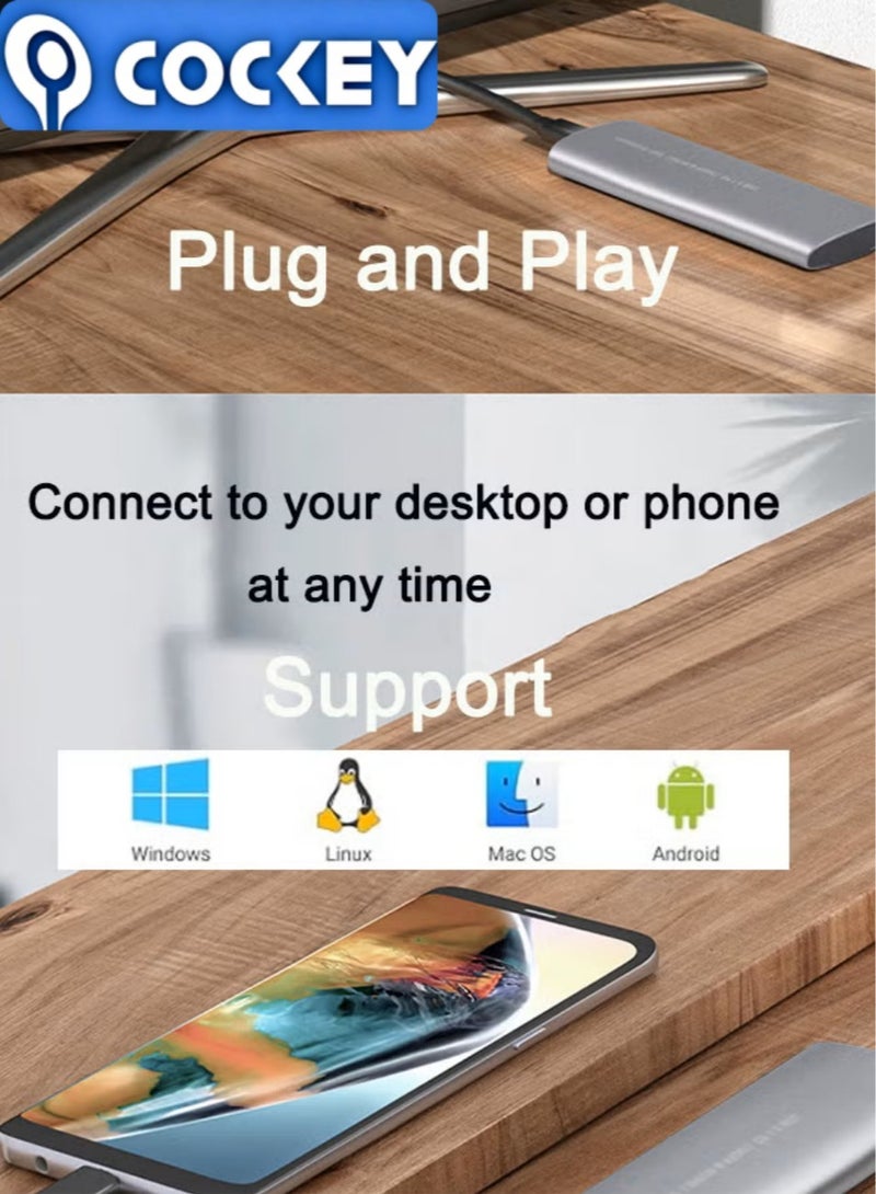 كوكي M.2 NVME/NGFF ملحق بروتوكول مزدوج مهايئ SSD 10Gbps USB C 3.1 أدوات خالية من الحالة الصلبة لمحرك أقراص NVMe يدعم مفاتيح M و B&M والحجم 2230/242/2260/2280 SSDs. - Image 4