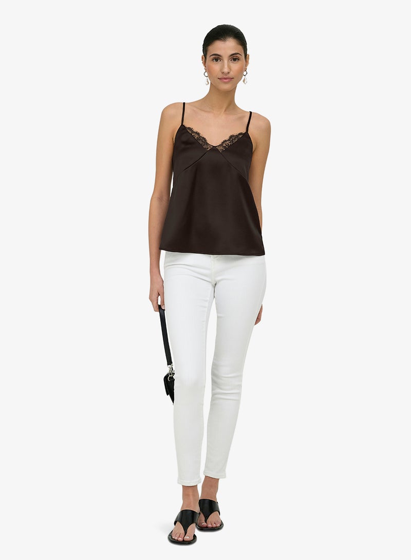 ONLY Satin Lace Strap Top - Image 4