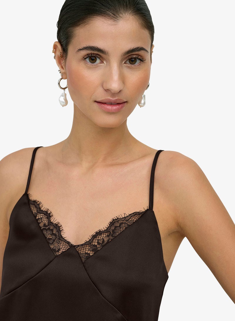 ONLY Satin Lace Strap Top - Image 3