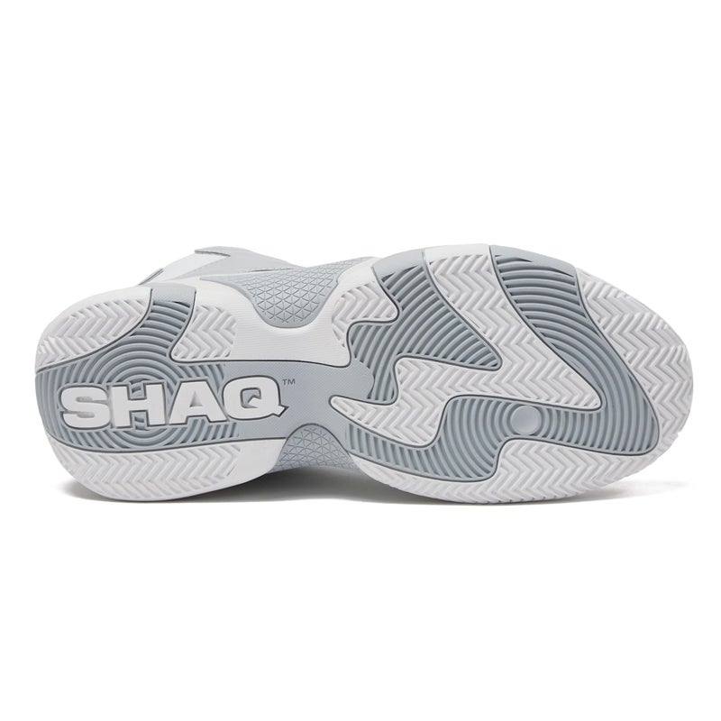 SHAQ Devastator 2.0 High Top Basketball Shoes for Men, Indoor or Outdoor Court Basketball Mens Sneakers - Black, White, Green or Blue Size 8 to 13 - White/Light Grey, 10 Medium - Image 5