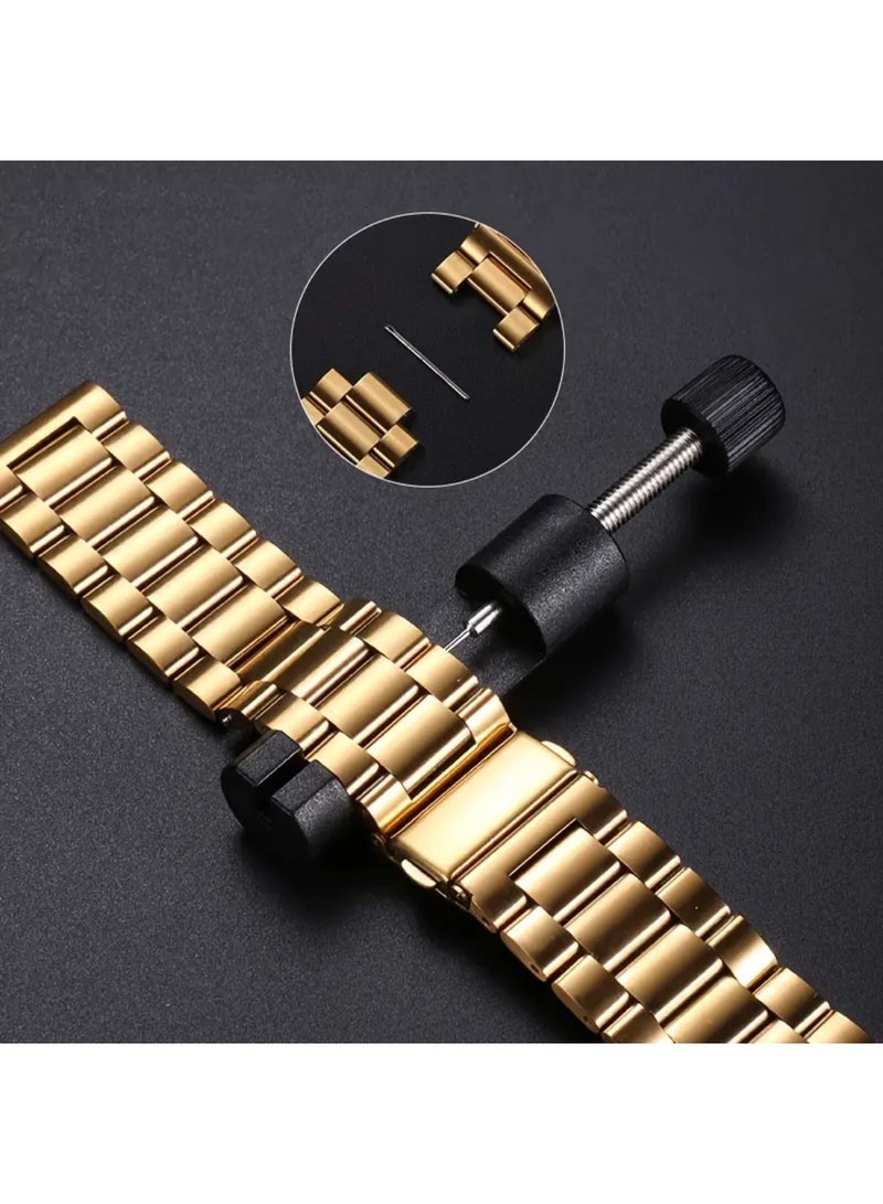 ZedAura Watch Strap Link Pin Remover Tool – Full Metal Adjustable Watch Band Repair Tool with 3 Pins – DIY Watchmaker Kit for Bracelet Sizing & Link Removal - Image 1