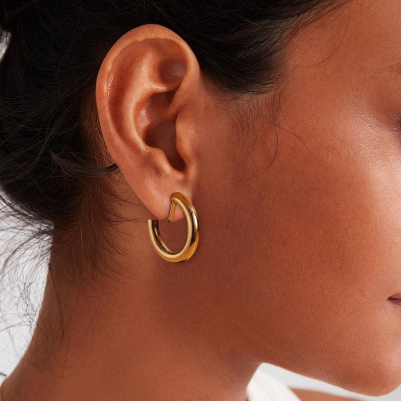 THUNARAZ 9 Pairs Clip on Earrings for Women 14K Gold Plated Chunky Hoop Clips Earring Trendy Clip on Hoop Earrings for Women Non-Pierced Fake Jewelry - Image 4