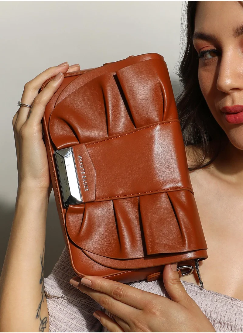 صوص هاوت Women's The Ruched Sling Bag - Chocolate Brown