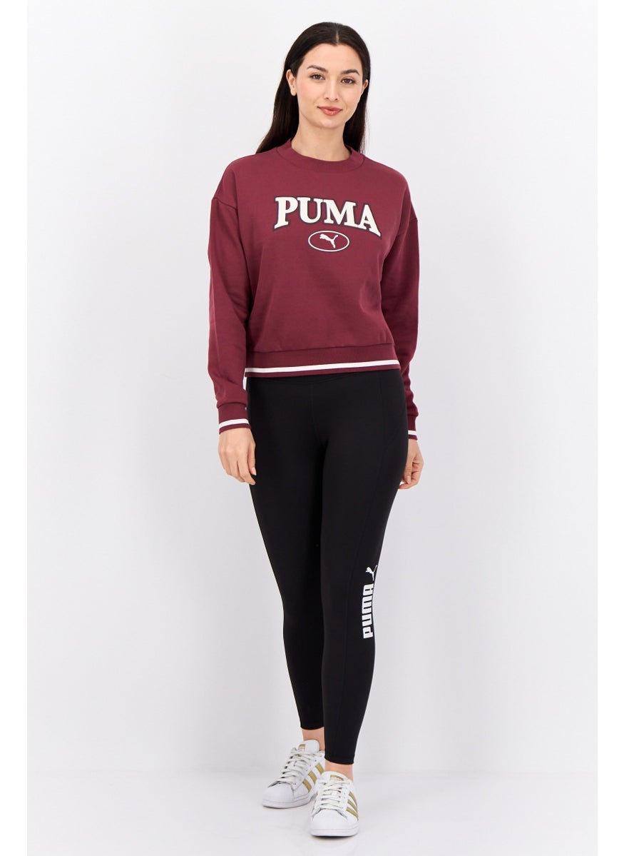 PUMA Women Relaxed Fit Long Sleeves Outdoor Sweatshirts, Dark Maroon  - Image 3