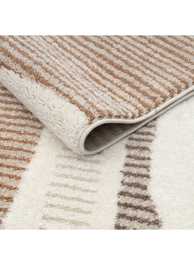 DANUBE HOME La Perle Modern Abstracts Rug |Washable Modern Rugs Style | Polypropylene+Polyester Area Rug Floor Covering | Indoor Carpet For Living Room Dining Bedroom 200X300cm-White Rust-231200400520 - Image 3