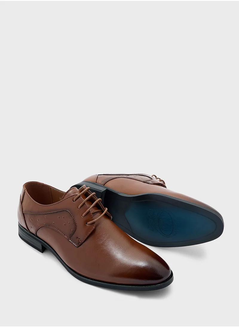 Robert Wood Ostritch Print Detail Formal Lace Ups