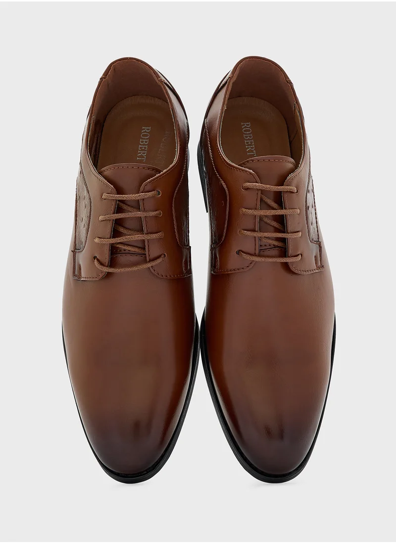 Robert Wood Ostritch Print Detail Formal Lace Ups