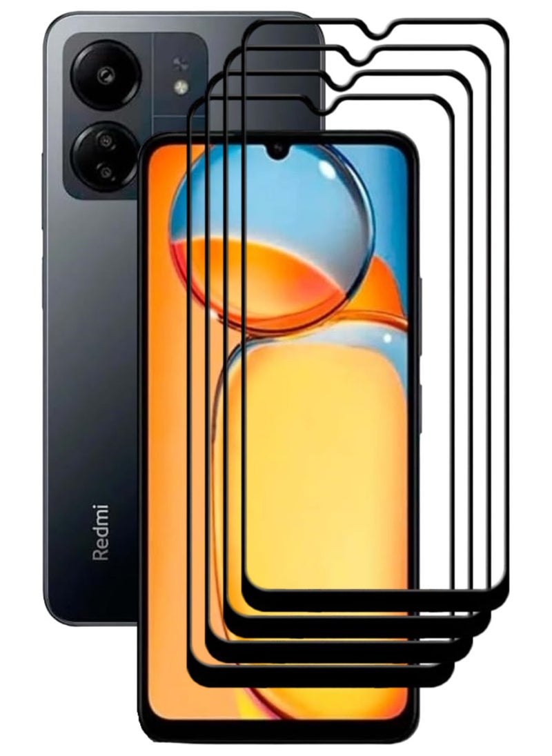 ACLIX 4 Pieces Antistatic ESD Dustproof Premium Quality High Definition Tempered Glass Screen Protector Designed For Xiaomi Redmi 13C - Image 1