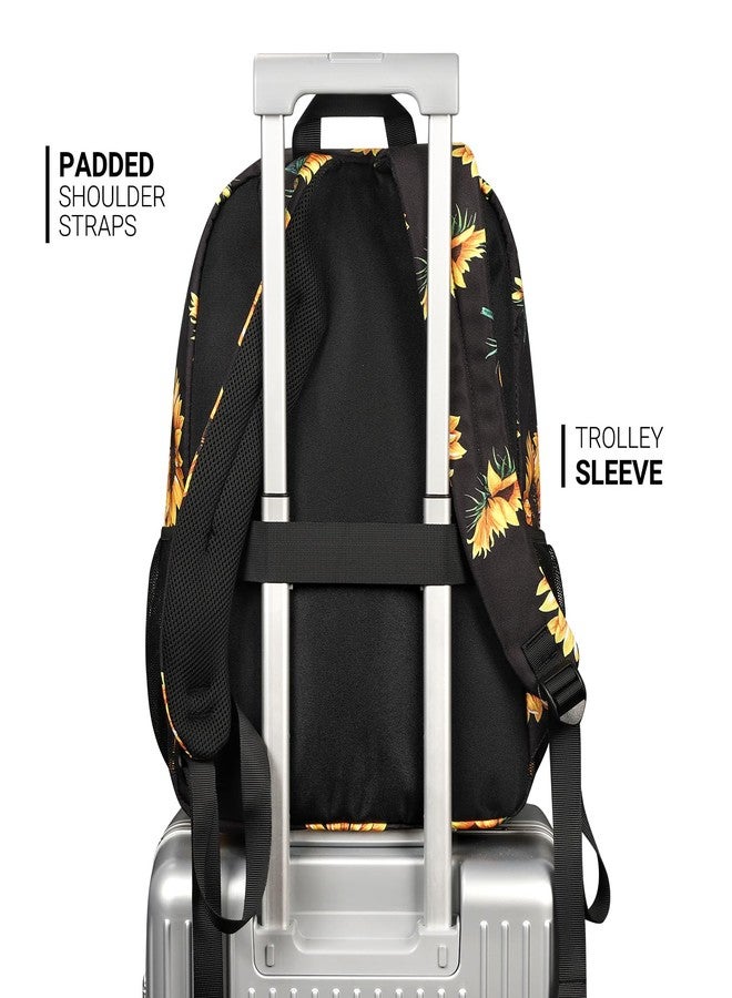 ZORFIN 26L Backpack for College, and Travel: Water Resistant Bookbag, Sunflower Black, 16.5 Inch, Classical Basic Backpack for School Travel - Image 4