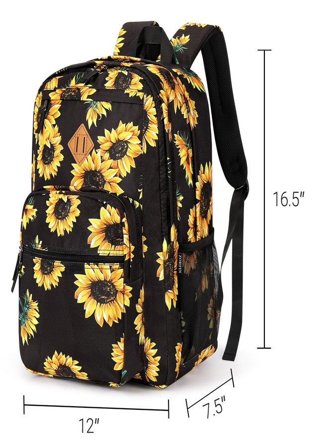 ZORFIN 26L Backpack for College, and Travel: Water Resistant Bookbag, Sunflower Black, 16.5 Inch, Classical Basic Backpack for School Travel - Image 2