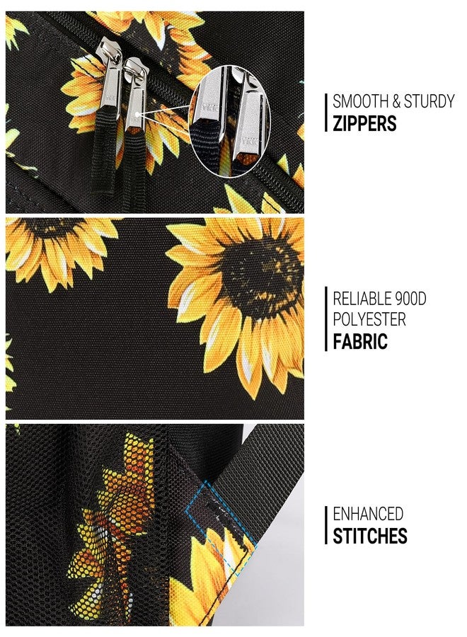 ZORFIN 26L Backpack for College, and Travel: Water Resistant Bookbag, Sunflower Black, 16.5 Inch, Classical Basic Backpack for School Travel - Image 5