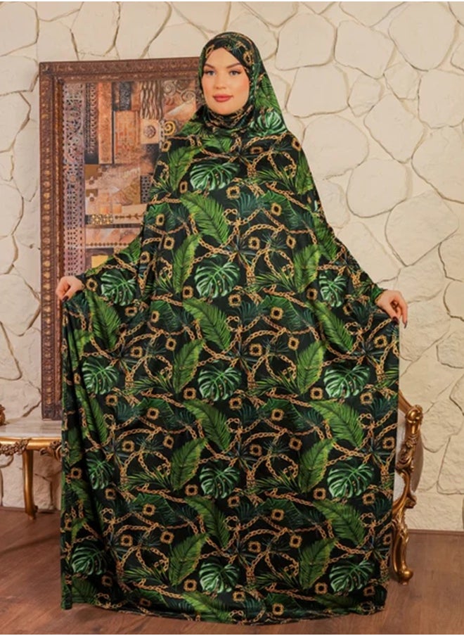 زمرد - ثوب صلاة بحريني - مطبوع عملي مع غطاء الرأس من زمرد فاشون - Image 1