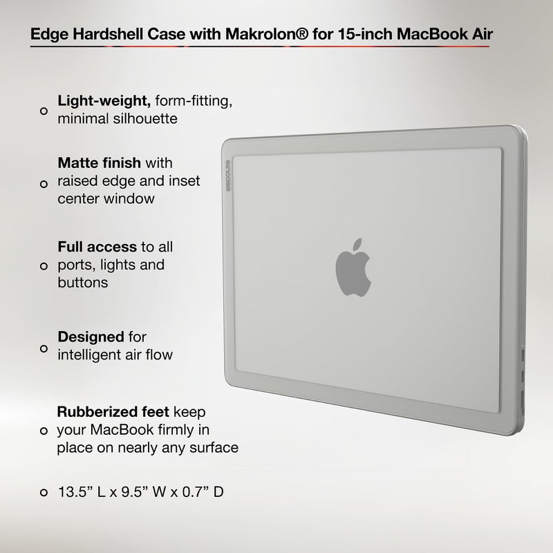 Incase Edge Hardshell with MakrolonÂ® - MacBook Air 15 inch Case - 2025, 2024, 2023, M4, M3, M2 - MacBook Case, Laptop Cover, Protective Hard Shell, Scratch Resistant, Lightweight - Clear - Image 3