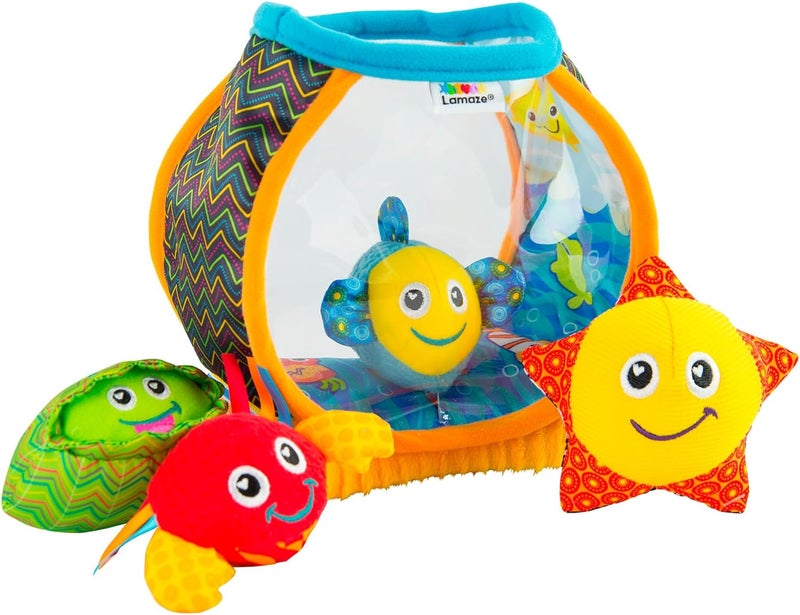 Lamaze Tomy My First Fish Bowl - Colorful Plush Aquarium Toy for Babies