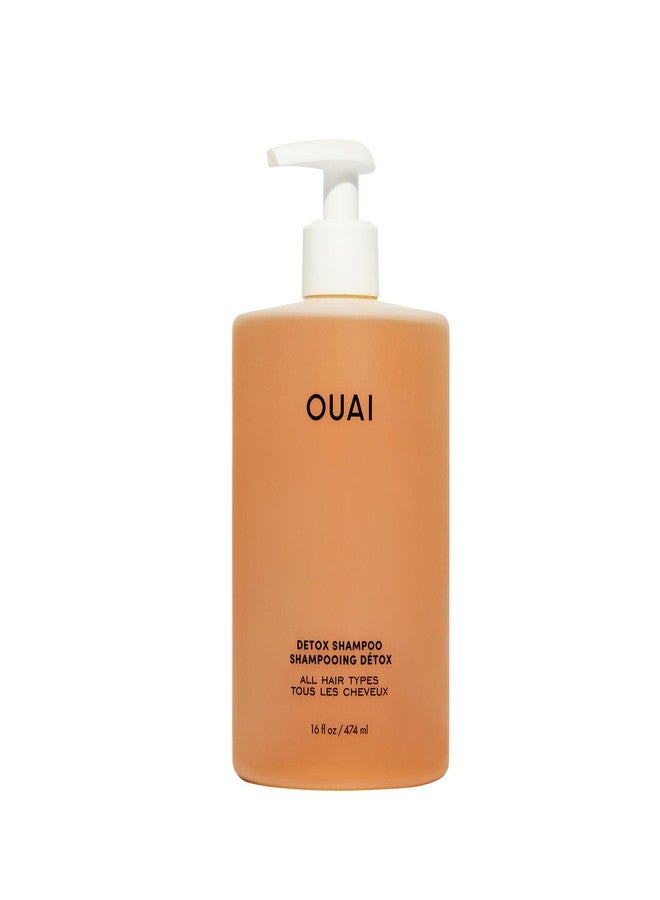 OUAI Detox Shampoo - Clarifying Shampoo for Build Up, Dirt, Oil, Product and Hard Water - Apple Cider Vinegar & Keratin for Clean, Refreshed Hair - Sulfate-Free Hair Care (16 oz) - Image 1