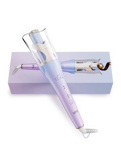 LENA Geniecurl Auto Hair Curler Ion Wrap Transparent Curling Wand with 1 Ceramic Ionic Barrel and Smart AntiStuck Sensor Pro Styling Tool for Long and Medium Length Hair