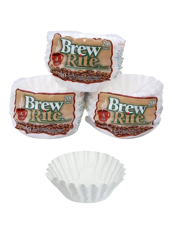 Brew Rite 4 Cup Coffee Basket Disposable Filters - 600 Ct