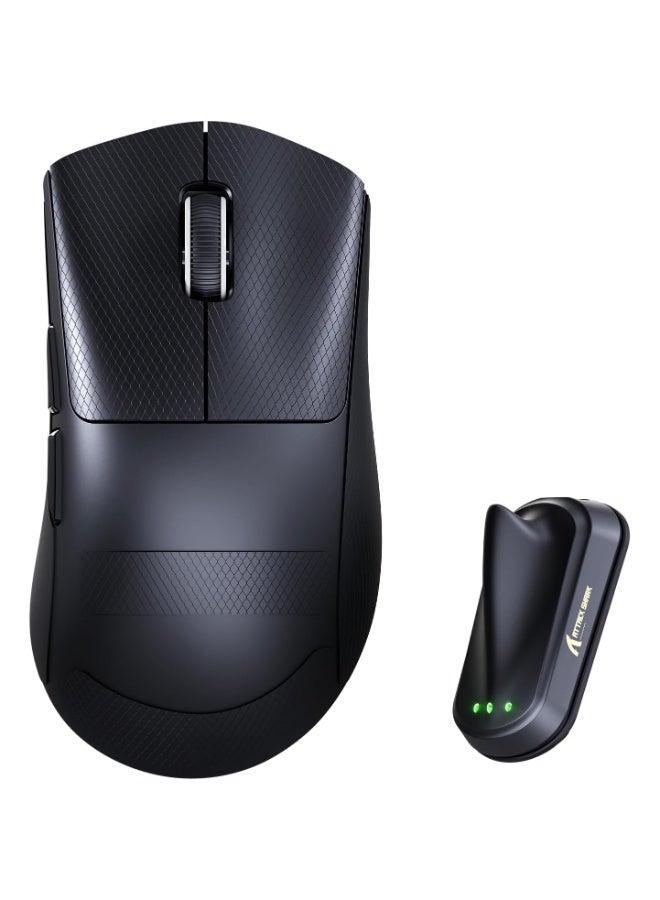 Attack Shark V8 Ultra-Light Wireless Ergonomic Gaming Mouse – Dual 8KHz Polling PAW3950MAX Sensor, 42,000 DPI, Bluetooth 5.2, 2.4GHz & USB-C Wired, 59g (Black) - Image 1