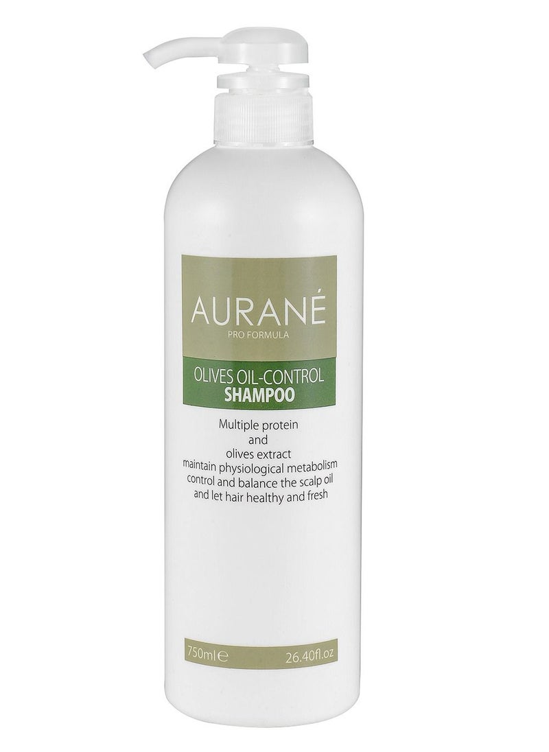AURANE Olives Oil Control Shampoo 750ml- Professional Hair Care for Oil Control- Balancing and Purifying Formula- Cleanses and Refreshes Scalp- Helps Reduce Excess Oil- Nourishes Strengthens Hair  - Image 1