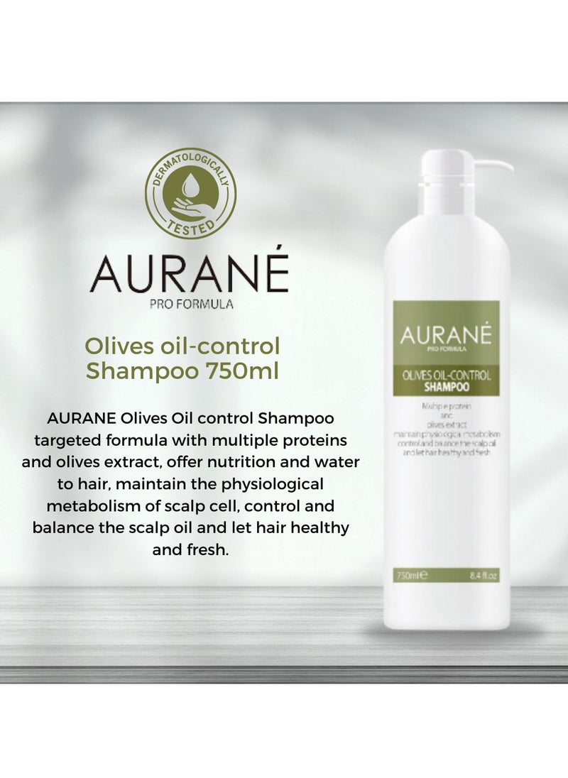 AURANE Olives Oil Control Shampoo 750ml- Professional Hair Care for Oil Control- Balancing and Purifying Formula- Cleanses and Refreshes Scalp- Helps Reduce Excess Oil- Nourishes Strengthens Hair  - Image 2