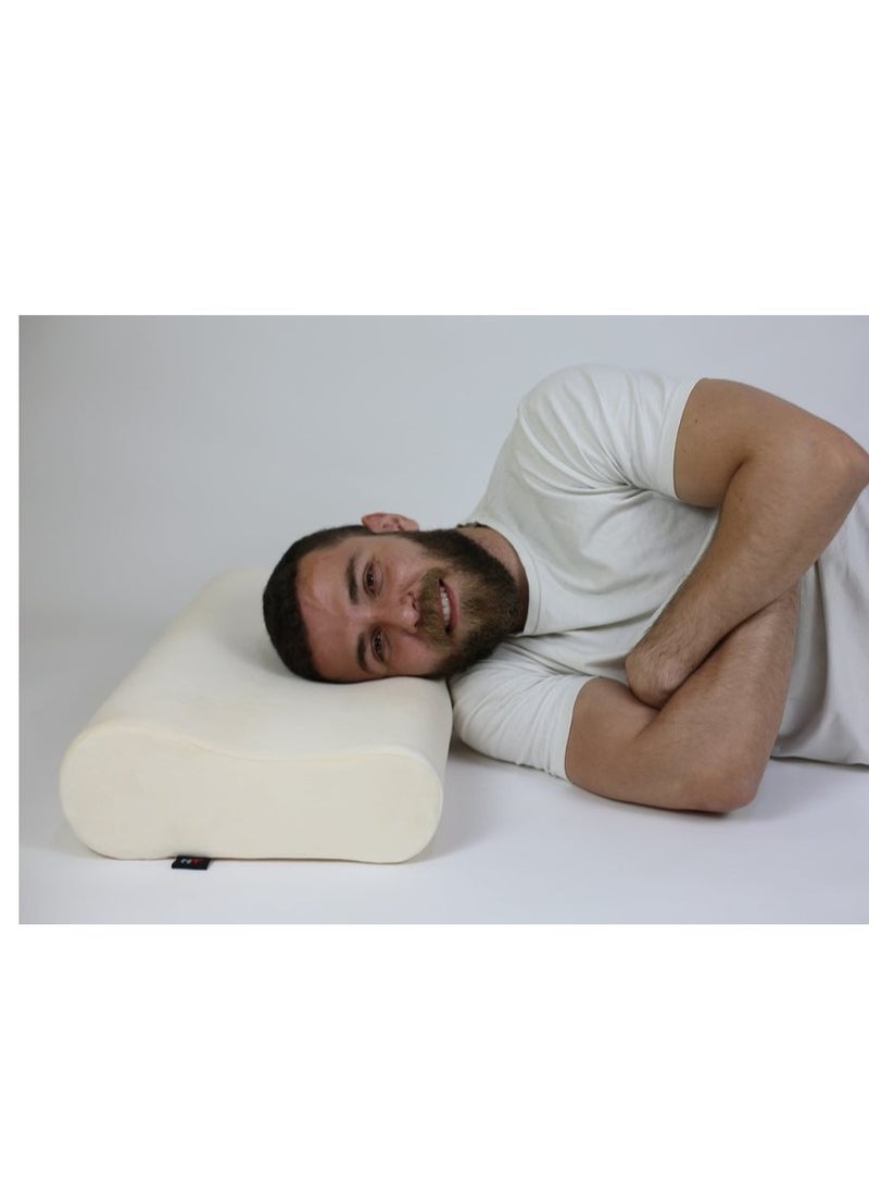 اتش تي مخده طبيه للوقايه من آلام الرقبه والعمود الفقري والحصول على وضعيه نوم صحية , اوف وايت , 60*35* - Image 3