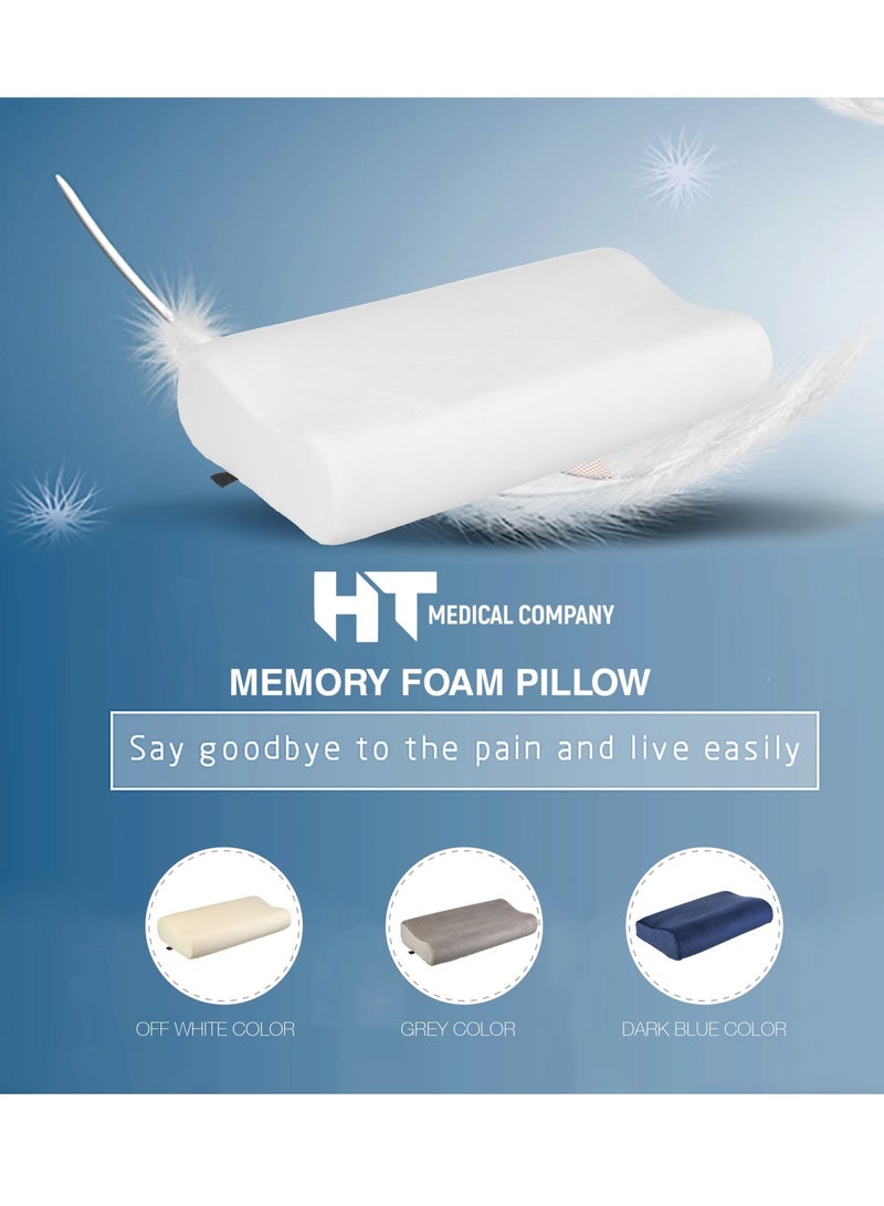 اتش تي مخده طبيه للوقايه من آلام الرقبه والعمود الفقري والحصول على وضعيه نوم صحية , اوف وايت , 60*35* - Image 5