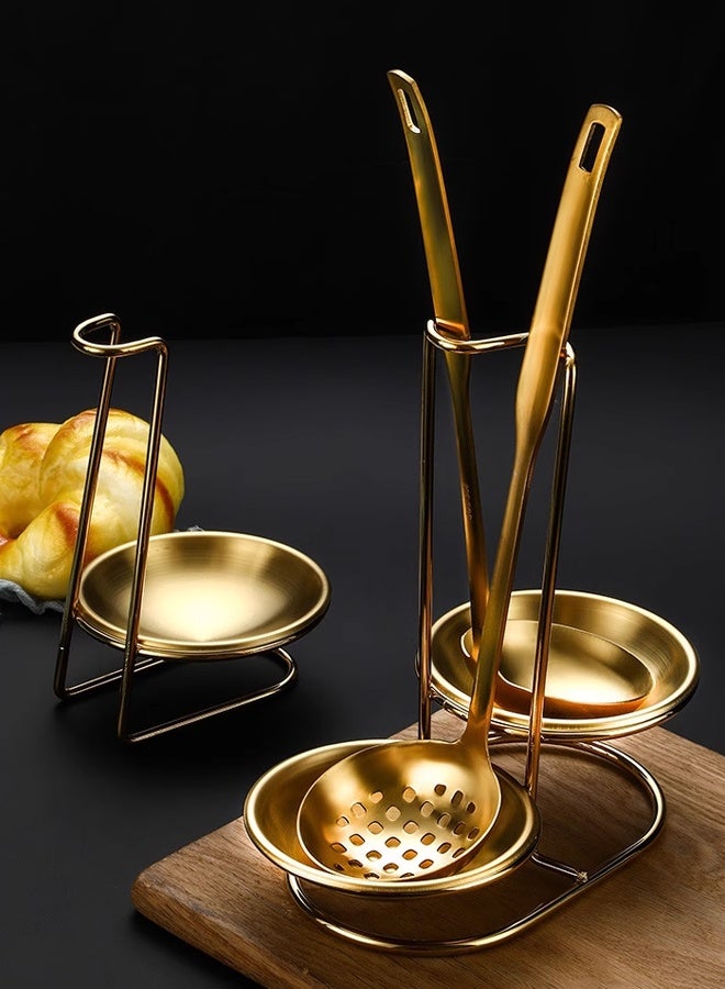 مورلايف مغارف حساء عمودية من الستانلس ستيل، حامل معالق مزدوجة، حامل ادوات الطبخ، مسند ملاعق للموقد والمعالق والمغرفة - Image 4