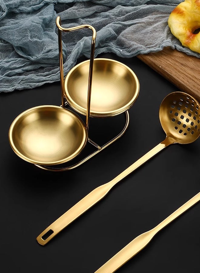 مورلايف مغارف حساء عمودية من الستانلس ستيل، حامل معالق مزدوجة، حامل ادوات الطبخ، مسند ملاعق للموقد والمعالق والمغرفة - Image 3