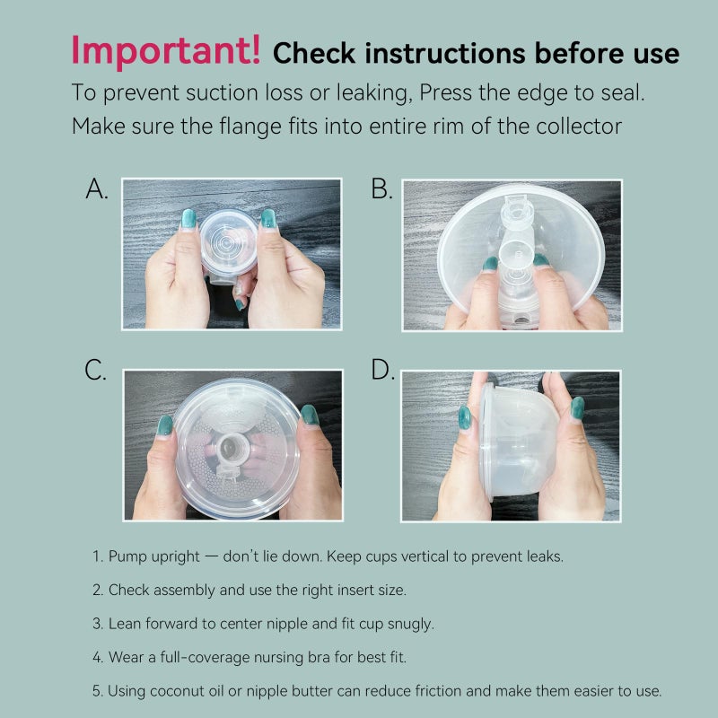 TOVVILD Breast Pump Accessories 8oz Milk Collection Cup, Compatible with Spectra S1/S2/S9, Not Original Spectra Part, Replacement 24mm Flange Milk Collector Cup Tubing Parts, 2 Pack - Image 2