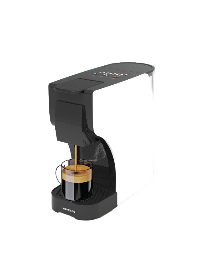 ليبرسو ماكينة قهوة تريزا متعددة الكبسولات مع خزان مياه سعة 1 لتر وإيقاف تلقائي 1350 واط / ضغط مضخة 20 بر / ماكينة قهوة كبسولات / ماكينة قهوة - أبيض - Image 1