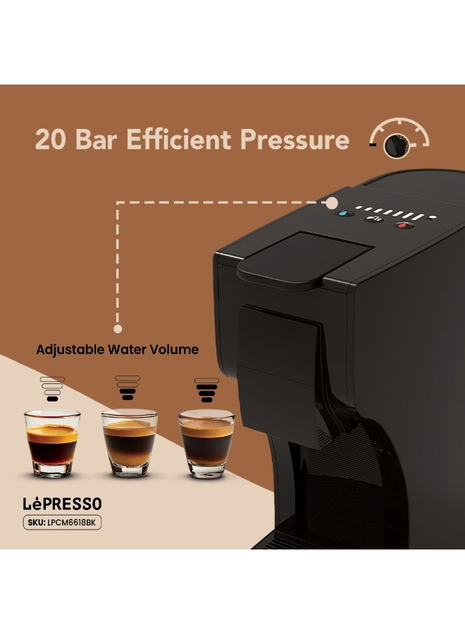 ليبرسو ماكينة قهوة تريزا متعددة الكبسولات مع خزان مياه سعة 1 لتر وإيقاف تلقائي 1350 واط / ضغط مضخة 20 بر / ماكينة قهوة كبسولات / ماكينة قهوة - أبيض - Image 3