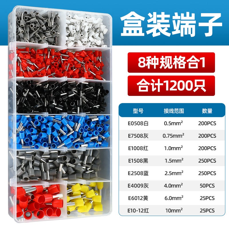 Tube-type terminal crimping pliers cold-pressed European-style electrician special needle-type tube with six sides and four sides 16 square tube 1800PCS - Image 2
