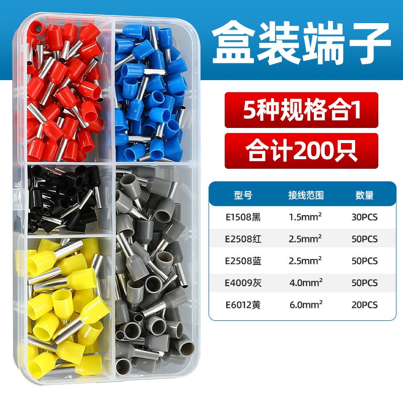 Tube-type terminal crimping pliers cold-pressed European-style electrician special needle-type tube with six sides and four sides 16 square tube 1800PCS - Image 5