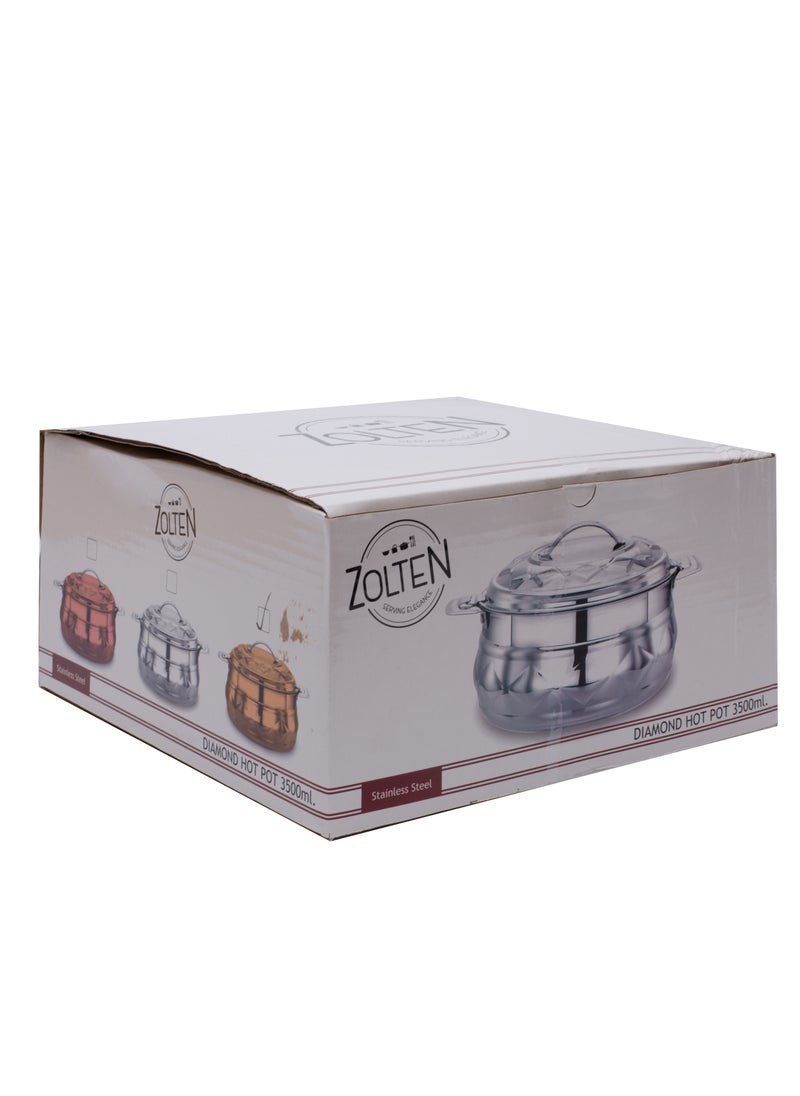 ZOLTEN Stainless Steel New Diamond Hotpot 3.5 Liters Rose Gold Colour  - Image 3
