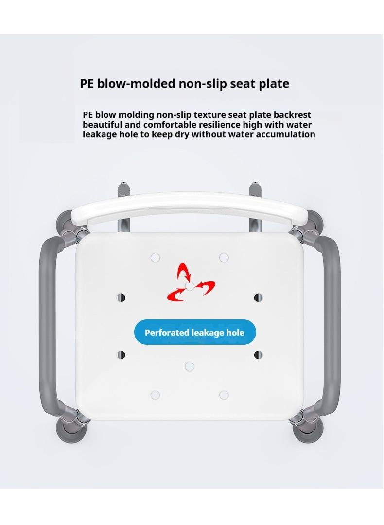 General Bathing Chairs For The Elderly Pregnant Women Shower Chairs Shower Chairs  Aluminum Alloy Anti Slip Shower Chairs Half Pack Armrest Shower Chair Big Foot Pad Style  - Image 4