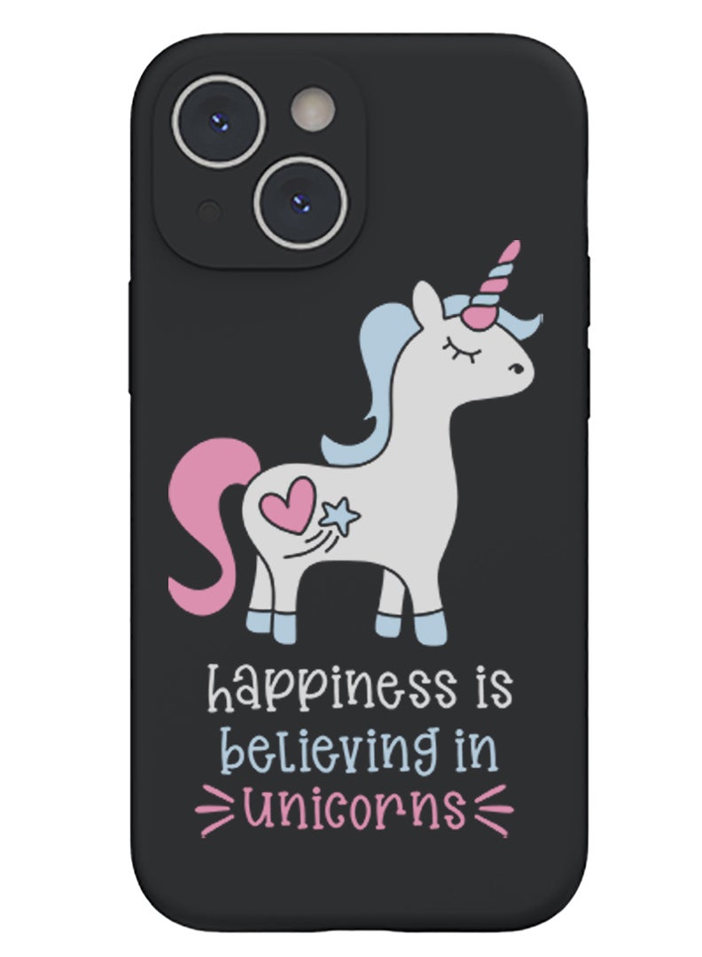 Theodor Protective Slim Fit Case Liquid Silicone Cover with Full Body Protection Anti-Scratch Shockproof Case For iPhone 15 Black  - Hippie soul copy - Image 1