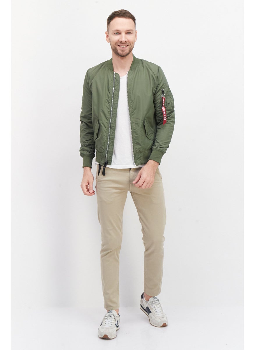 Alpha Industries Men Solid Bomber Jacket, Olive  - Image 3