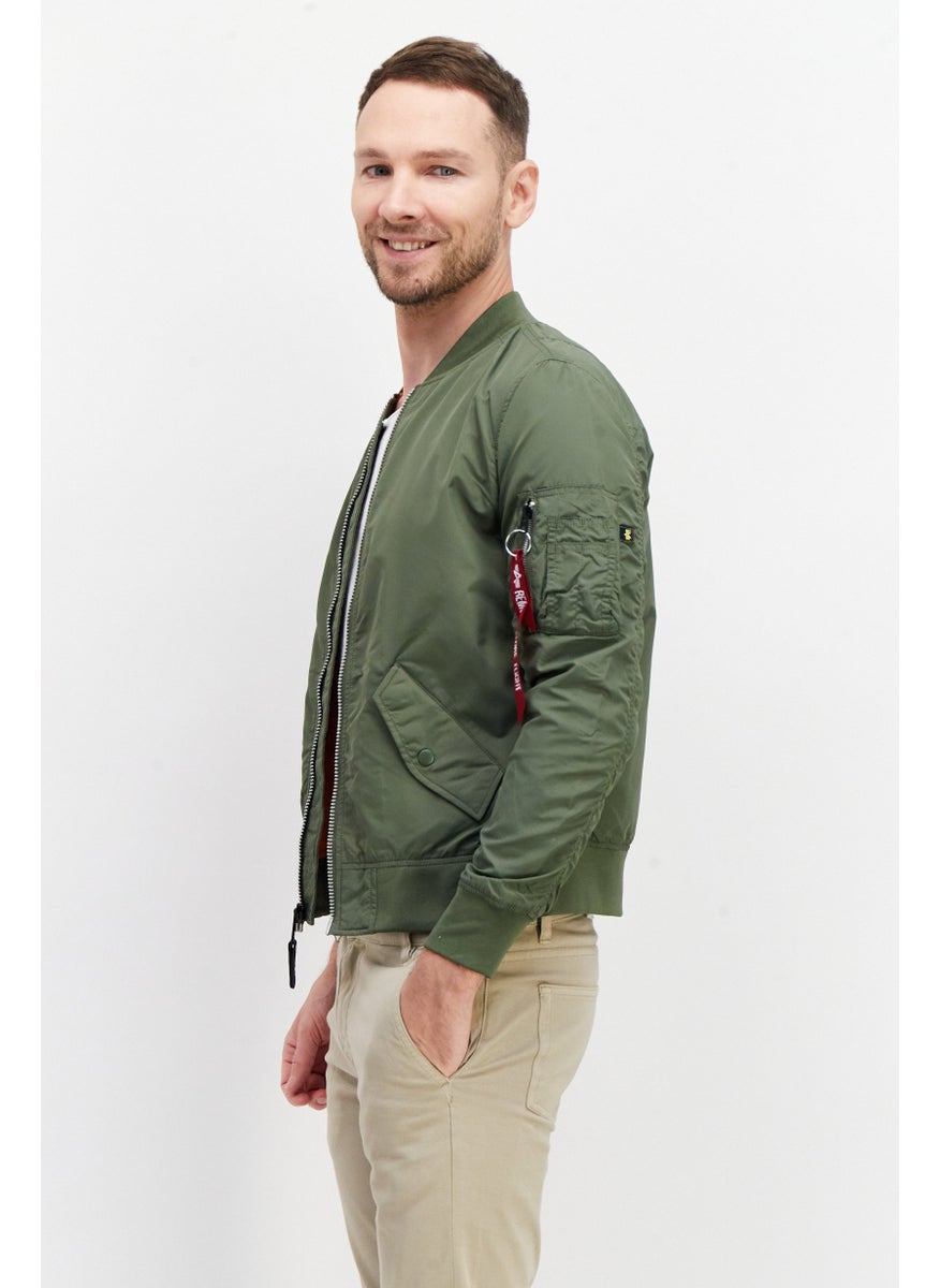 Alpha Industries Men Solid Bomber Jacket, Olive  - Image 4