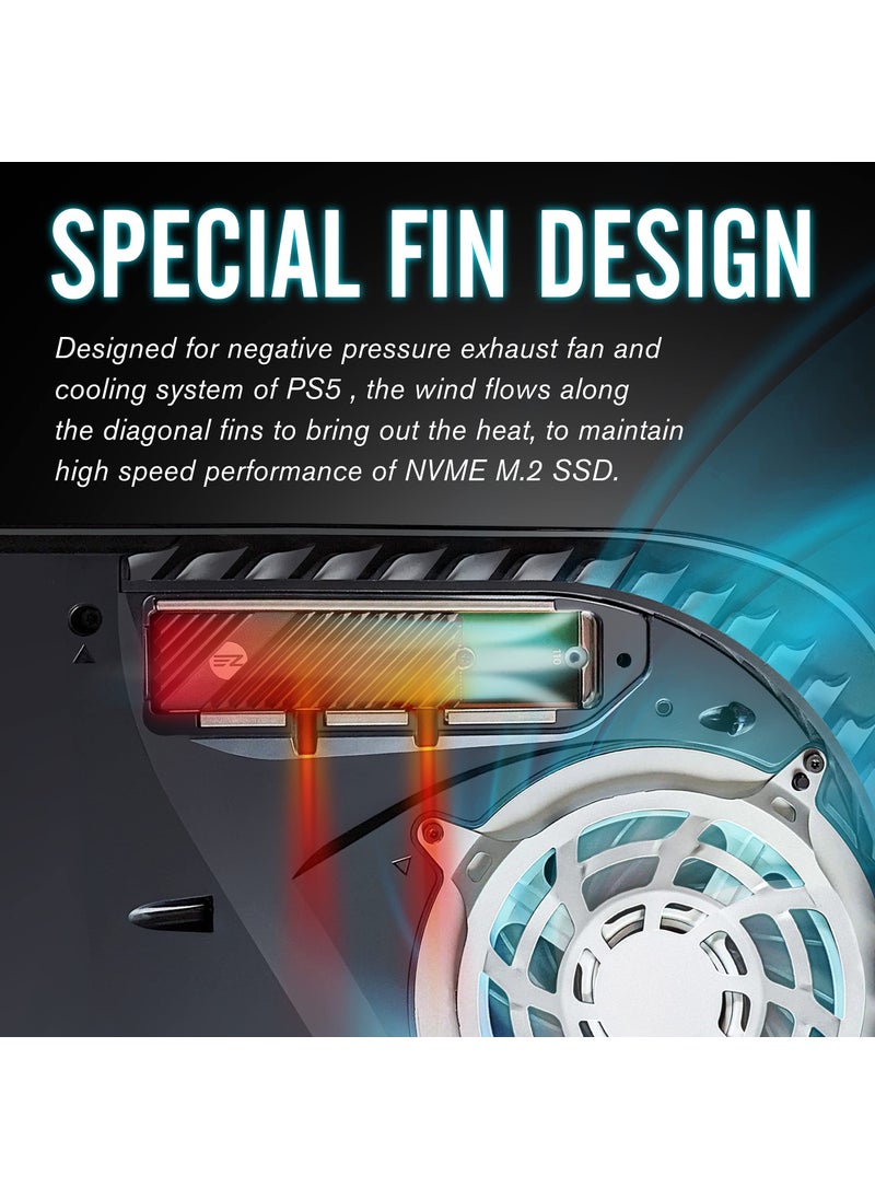 EZDIY-FAB EZDIY-FAB M.2 SSD heatsink 2280, Double-Sided Heat Sink, High Performance SSD Radiator for PC / PS5 for PCIE NVME M.2 SSD or SATA M.2 SSD- Black  - Image 4