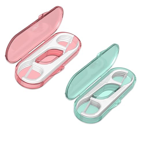LIAMOSS Portable Dental Floss Picks 2 Case-Professional No Shred Floss Sticks-Perfect for Travel Clean Teeth Tools-Ultra Small Portable Palm Sized Floss Organized - Image 1