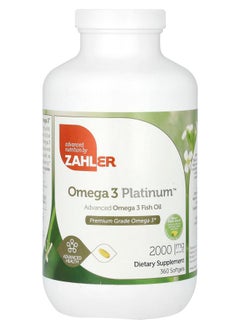 Omega 3 Platinum Advanced Omega 3 Fish Oil 2000 mg 360 Softgels (1000 mg Per Softgel)