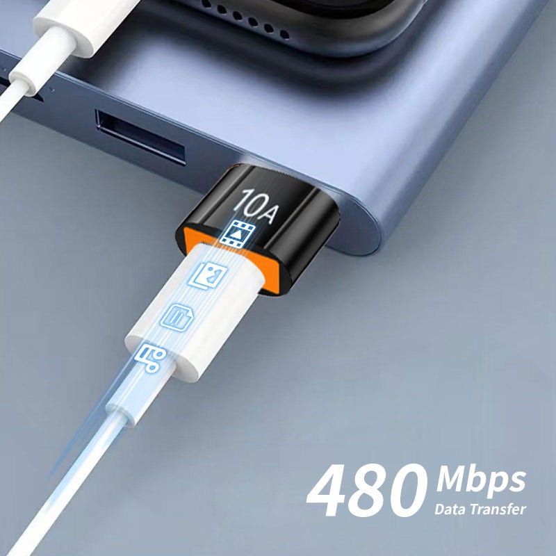 TFAK 10Pack 200W USB C to USB Adapter, with Fast Charging u0026 480MB Data Transfer, USB C Converter for Apple Watch Ultra iWatch Series 8 7,iPhone 16 15 Plus Pro Max,Black - Image 5