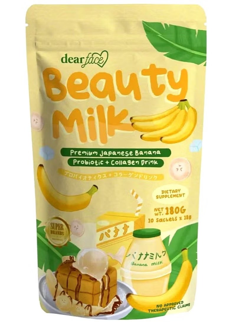 dear face Luxury Japanese Banana Probiotic Beauty Milk + Collagen Drink
